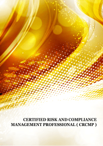 CERTIFIED RISK AND COMPLIANCE MANAGEMENT