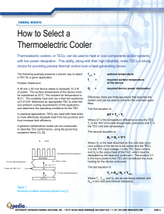 How to Select a Thermoelectric Cooler