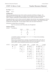 UNIT 14 Morse Code Teacher Resource Material