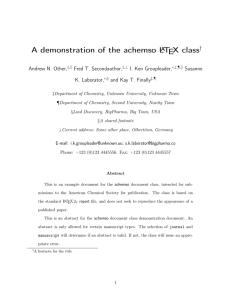A demonstration of the achemso LATEX class