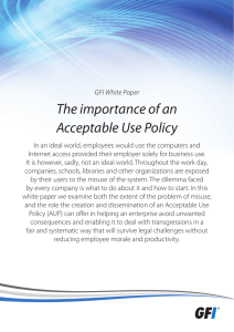 The importance of an Acceptable Use Policy