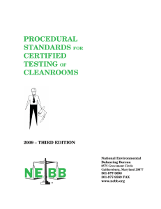 procedural standards for certified testing of cleanrooms
