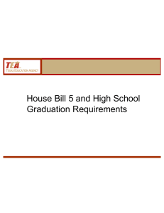 House Bill 5 and High School Graduation Requirements