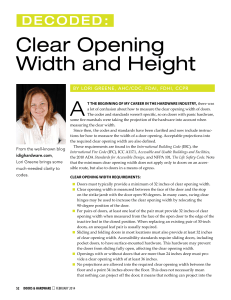 Clear Opening Width and Height