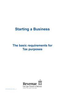 Starting a Business - The basic requirements for Tax