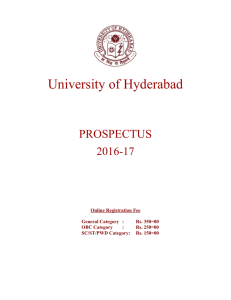 Prospectus - University of Hyderabad