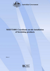 MSFFT4001 Coordinate on-site installation of furnishing products