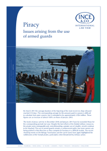 Piracy - issues arising from the use of armed guards