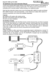 Manual for IR Over Coax Injector Accepts IR