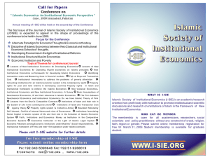 Call for Papers Conference - Islamic Society of Institutional Economics