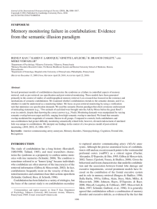 Memory monitoring failure in confabulation: Evidence from the