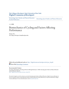Biomechanics of Cycling and Factors Affecting Performance