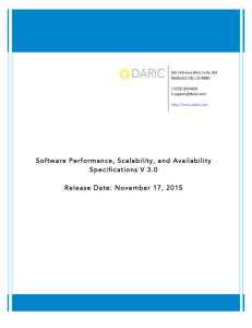 Software Performance, Scalability, and Availability Specifications V