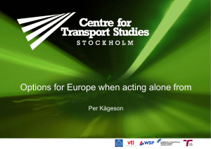 ECCP - Options for Europe when acting alone (Centre for Transport