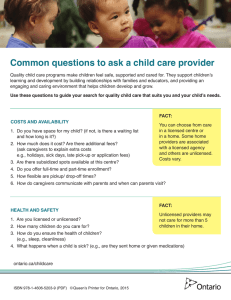 Questions to ask a child care provider