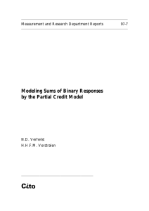 Modeling Sums of Binary Responses by the Partial Credit Model