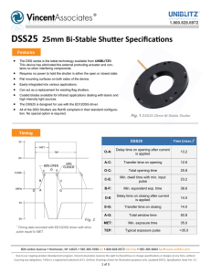 DSS25 25mm Bi-Stable Shutter Specifications