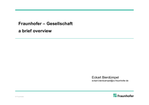 Fraunhofer – Gesellschaft a brief overview