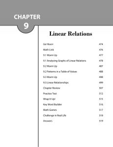 CHAPTER Linear Relations