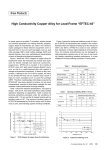 High Conductivity Copper Alloy for Lead-Frame “EFTEC