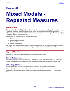 Mixed Models - Repeated Measures