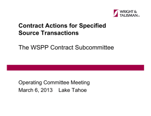 Contract Actions for Specified Source Transactions The WSPP