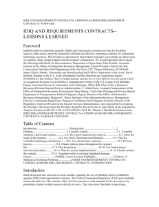 IDIQ AND REQUIREMENTS CONTRACTS-