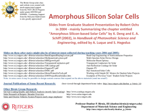 Thin Film Amorphous Silicon Solar Cells