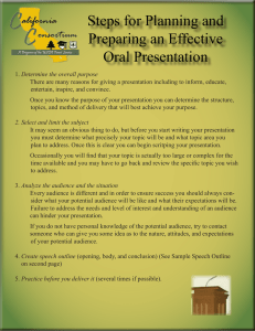 Steps for Planning and Preparing an Effective Oral Presentation