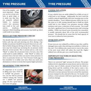TYRE PRESSURE - Cooper Tires