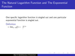 The Natural Logarithm Function and The Exponential Function