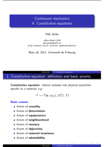 V. Constitutive equations