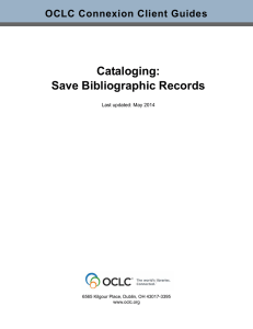 Cataloging: Save Bibliographic Records