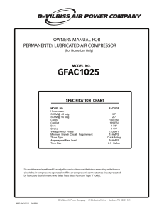owners manual for permanently lubricated air compressor
