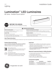 GE Lumination LED Fixtures BL Series Pendant Mount Option