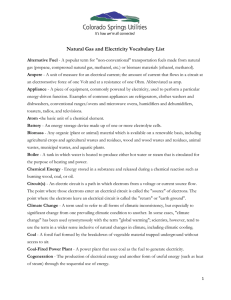 Natural Gas and Electricity Vocabulary List