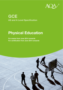 A - level Physical Education Specification