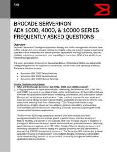 Brocade ServerIron ADX Series 1000, 4000, and 10000 Series