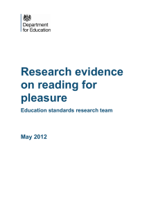 Research evidence on reading for pleasure