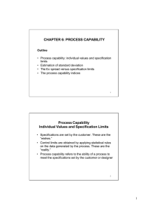 CHAPTER 6: PROCESS CAPABILITY Process Capability Individual