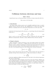 Collisions between electrons and ions