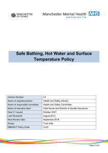 Safe Bathing, Hot Water and Surface Temperature Policy