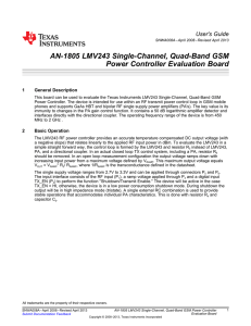 LMV243 Single-Channel, Quad-Band GSM Power Controller