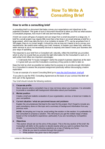 How To Write A Consulting Brief - Institute for Ethical Consulting