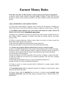 Earnest Money Rules - The Realty Association