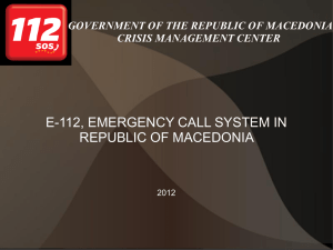 e-112, emergency call system in republic of macedonia