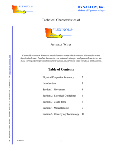 Technical Characteristics of Flexinol® Actuator Wires F1140Rev I.2