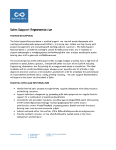 Sales Support Representative