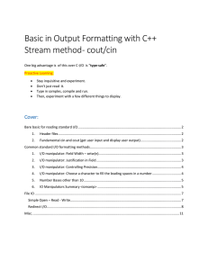 Basic in Output Formatting with C++ Stream method