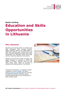 Education and Skills Opportunities in Lithuania